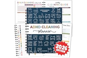 BLOOMOST ADHD Cleaning Planner - Cleaning Schedule and Checklist Organizer for Adults and Teens - Daily, Weekly & Monthly Household Cleaning Checklist for ADHD Minds - Stress-Free Housework