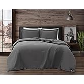 Frye Vintage Washed 100% Cotton 3-Piece King Comforter Set in Grey, Solid Color, Oeko-TEX Certified