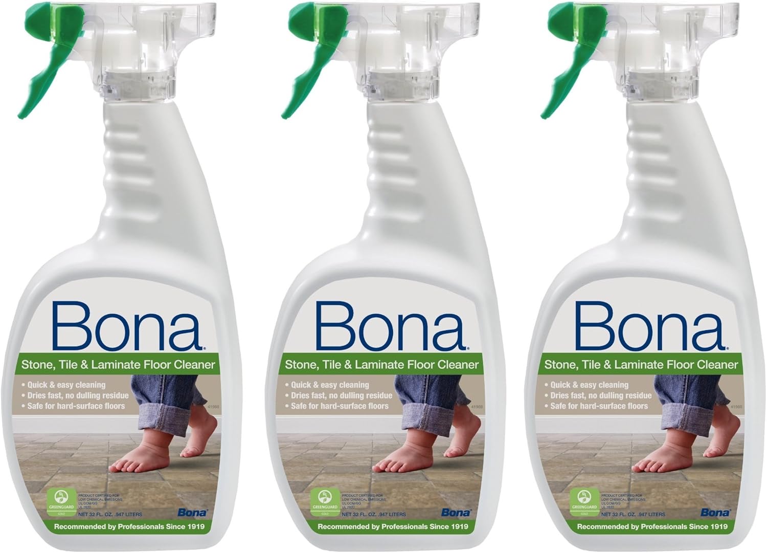 Bona Stone Tile Laminate Floor Cleaner Spray Megapack Pack Of 3