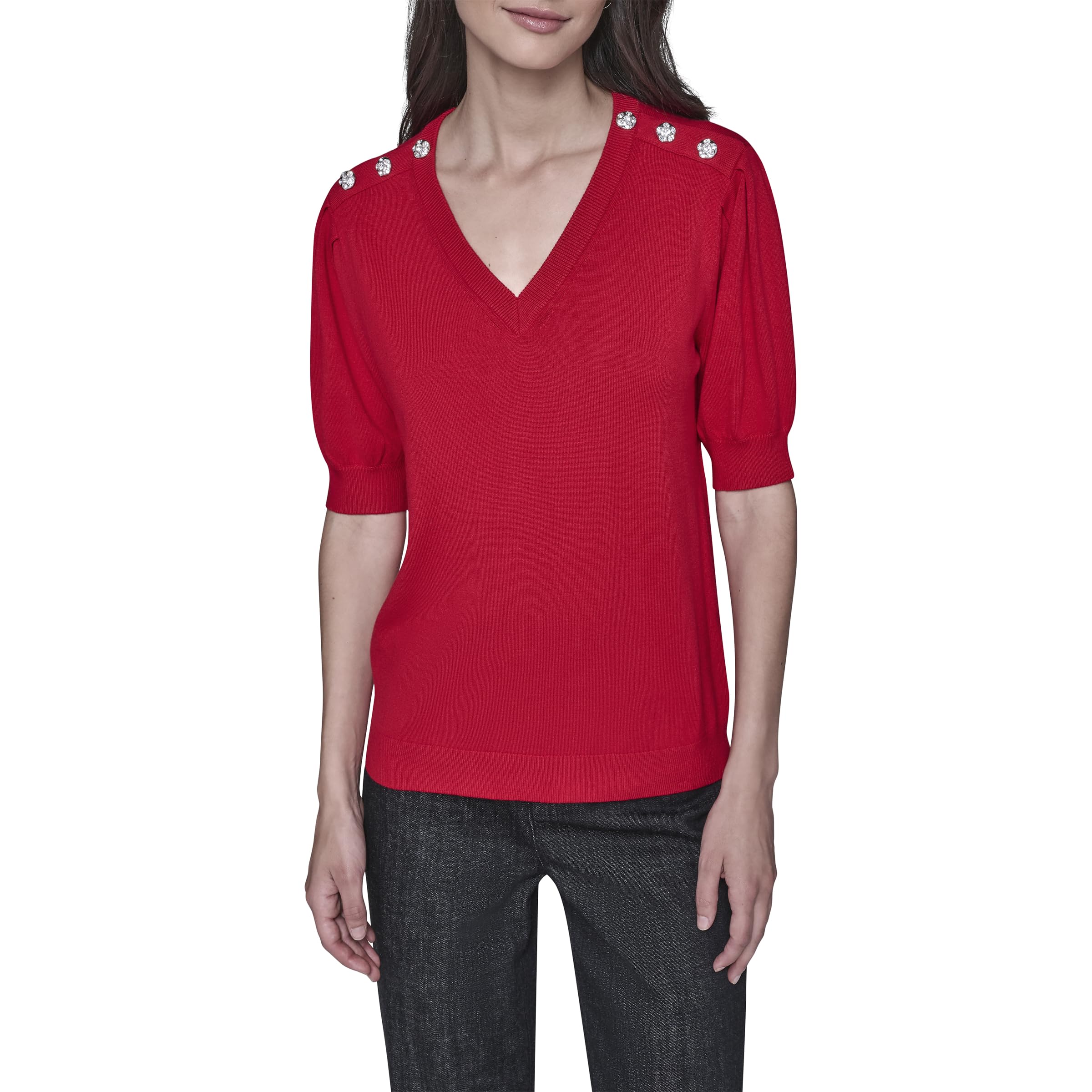 KARL LAGERFELD Paris Women’s Sweater, Admiral Red, Small