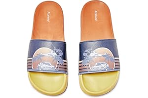 Ataiwee Kid's Boy Girl Pool Slide Sandals, Cute Bath Shower Beach Stripe Sliders for Children.