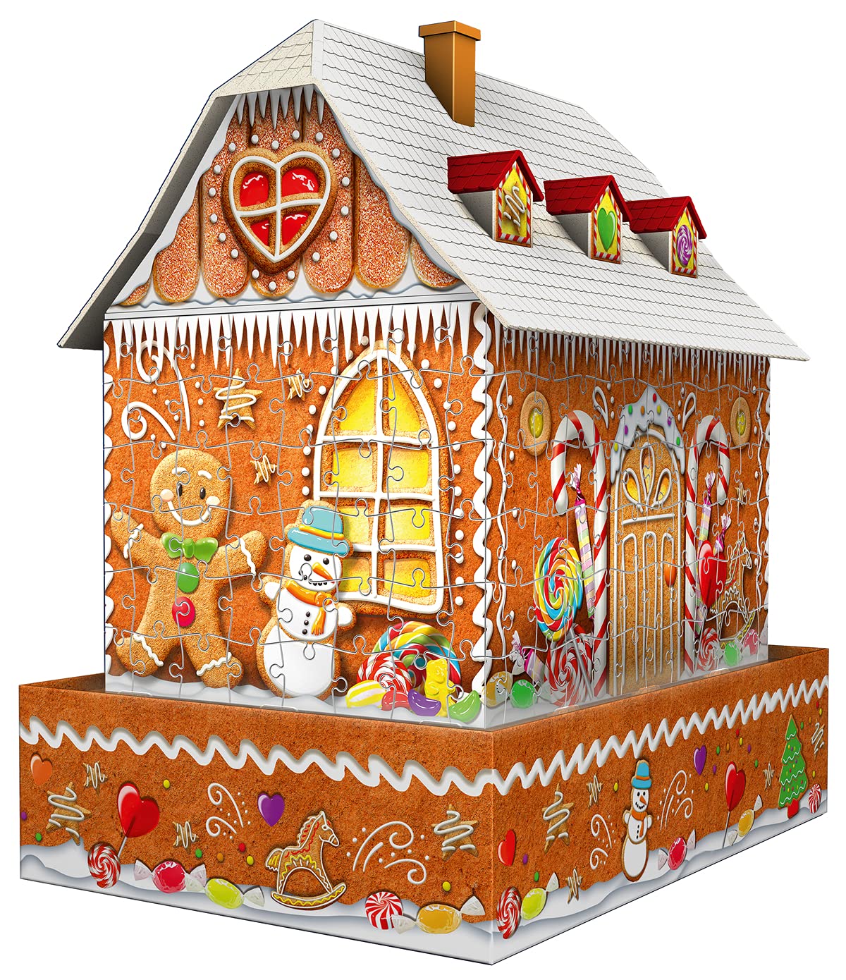 Ravensburger 3D Puzzle 11237 - Lebkuchenhaus Night Edition - LED beleuchtetes Knusperhäuschen als Weihnachtsdeko für Erwachsene und Kinder ab 8 Jahren 2