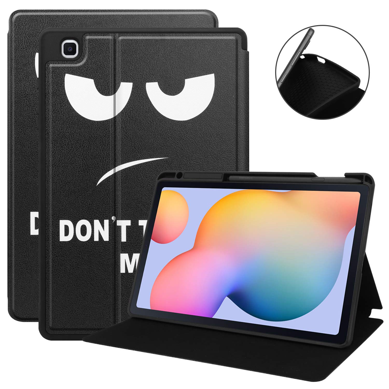 KuRoKo Galaxy Tab S6 lite 10.4 Sleep Case with Pen Holder- Ultra Slim TPU Backshell Folio Stand Cover with Multi-Viewing Angles for Galaxy Tab S6 lite 10.4 SM-P610/P615
