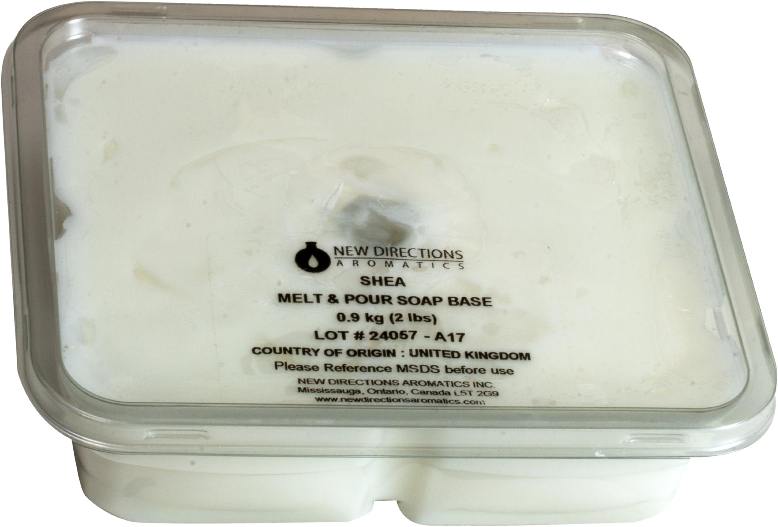 New Directions Aromatics Vegan and Kosher Melt and Pour Soap Base, 2-Pound, Shea Butter
