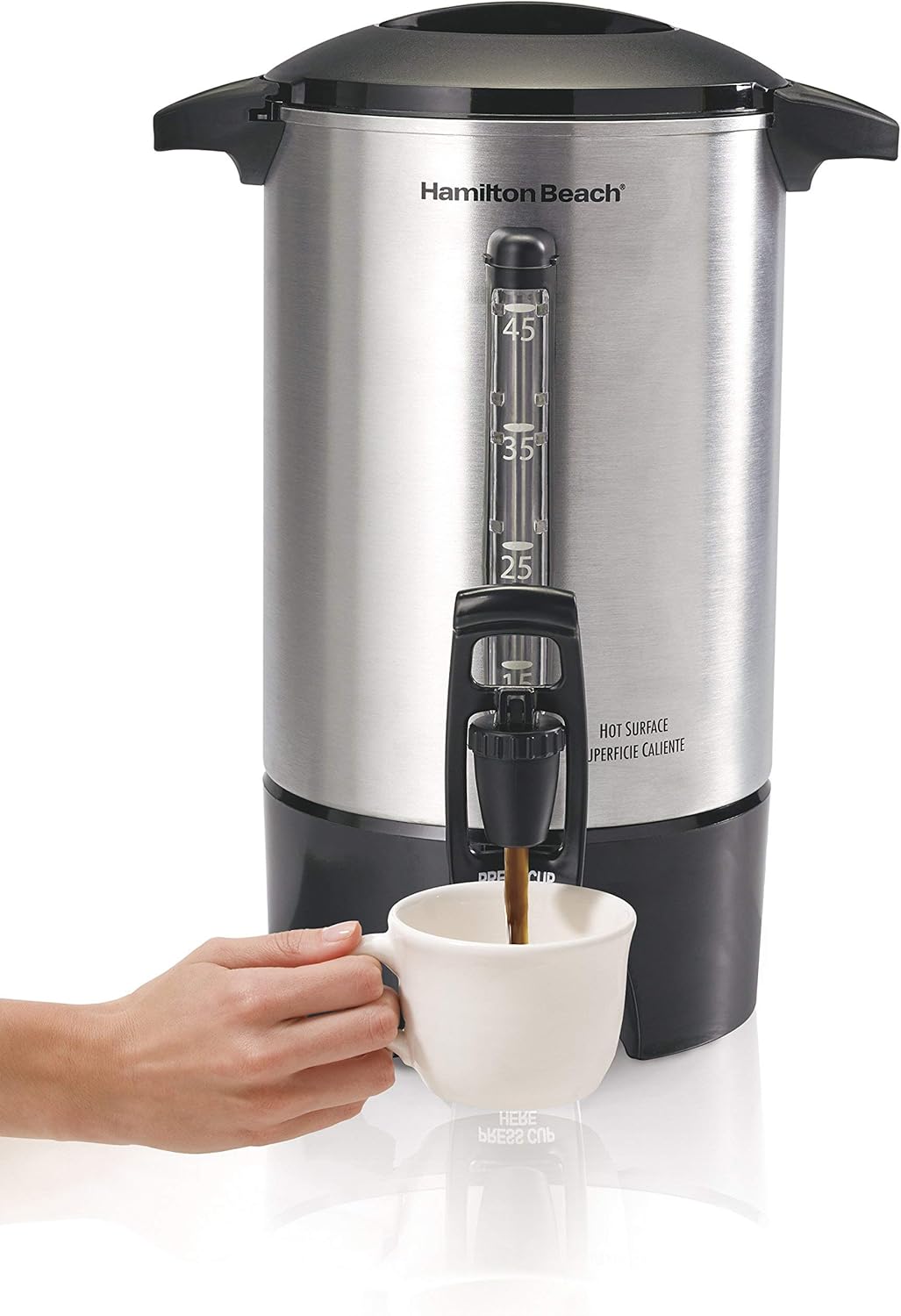 Hamilton Beach 40519 Coffee Urn, 45 Cups, Silver (Renewed)