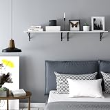 SONGMICS Floating Shelves Set of 2 60 x 21 x 14 cm White LWS02WB view 2