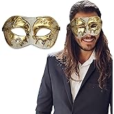 Masquerade Mask For Men - Antique Look Mask for Halloween, Venetian Party, Masquerade Party, Mardi Gras, & Prom