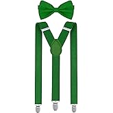 trilece Men’s Suspenders and Bow Tie Set – Adjustable Y-Back Suspenders with Matching Bow Tie for Weddings and Formal Wear