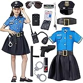 Spooktacular Creations Halloween Police Officer Costume for Girls, Blue Girl Police costume for Kids Dress Up Parties