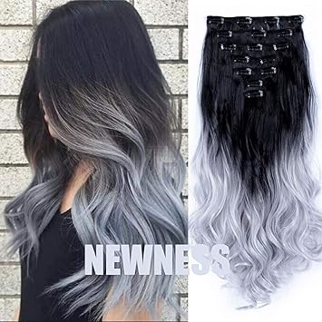 Amazon Com Newness 22 Inch Curly Clip In Hair Extensions Two