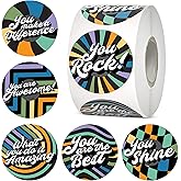 easykart Labels - 500 Assorted Reward Stickers for Kids, 6 Designs, 1.5 Inch - Teacher & Potty Training Motivators