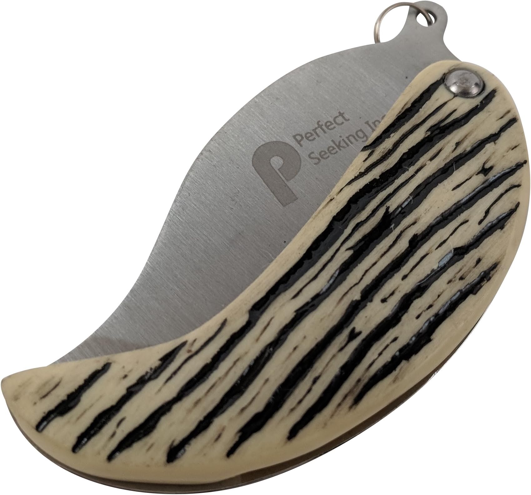 Perfect Seeking Leaf Stainless Steel Folding Pocket Keychain Knife - Sharp Compac Every Day Carry EDC (Brown)