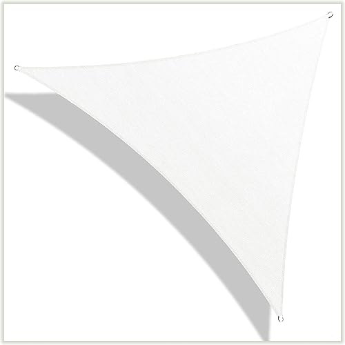 ColourTree CTAPRT16 Custom Size Order to Make 4' x 4' x 4' White Triangle Sun Shade Sail Canopy Mesh Fabric UV Block - Commercial Heavy Duty - 190 GSM - 3 Years Warranty