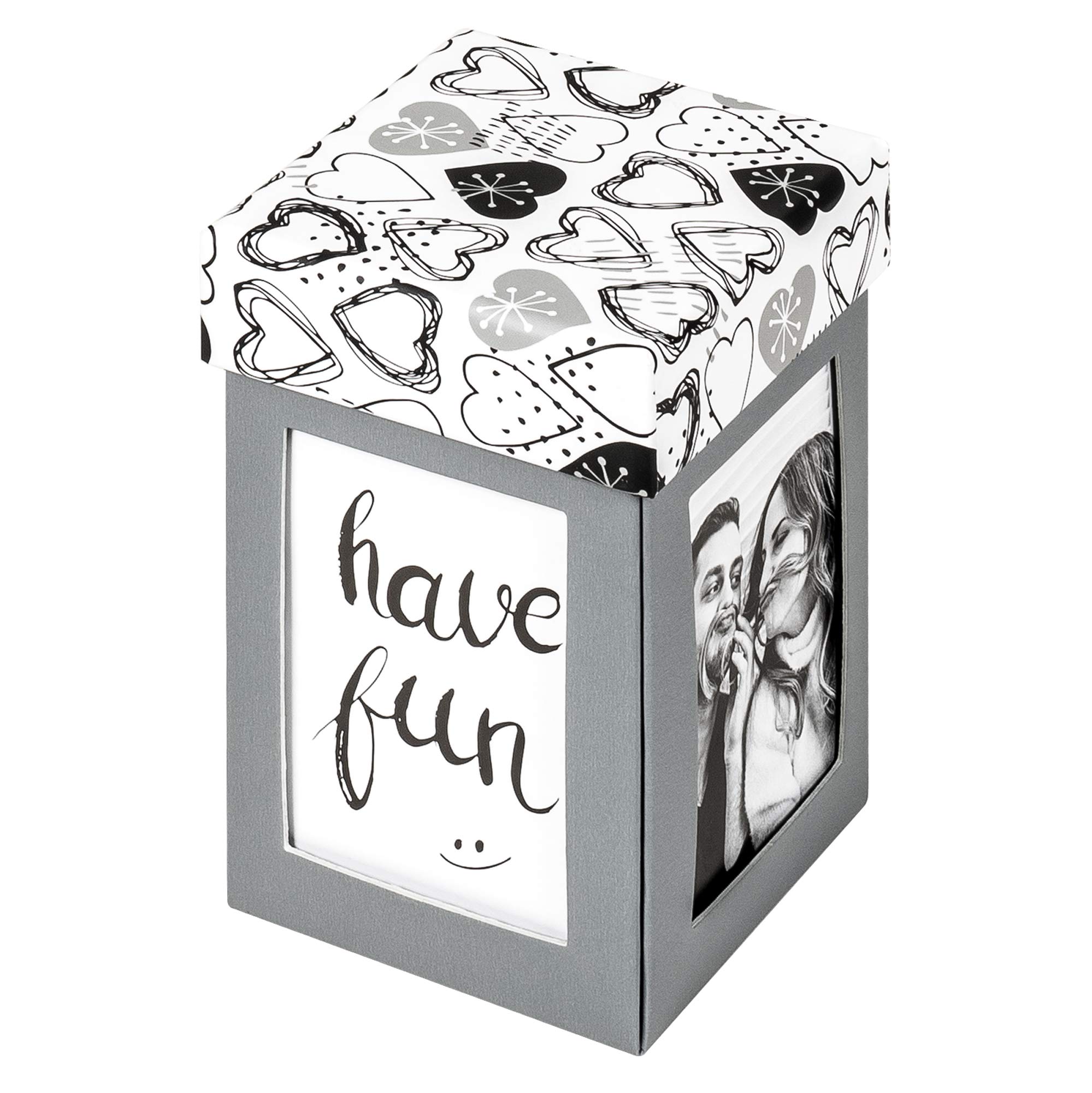 walther Design Storage Boxes Grey 7,6 x 11 cm Photo Gift Box Surprise, Explosion Box FB-280-D