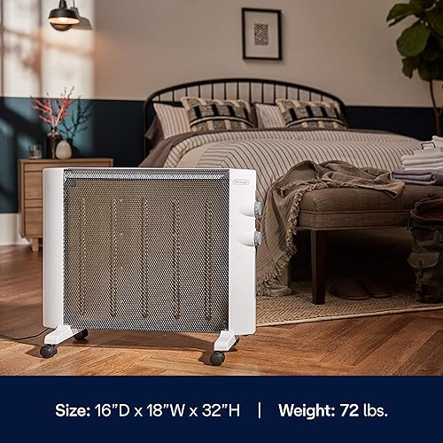 Delonghi Flat Wall Heater DeLonghi Mica Panel Space Heater, 1500W