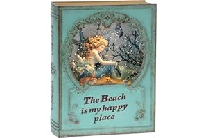 STRYAO Mermaid Christmas Snow Globe,Christmas Decorations Mermaid Swirling Glitter Book with Warm White LED,3 AA Battery Operated & USB Powered,Christmas Decor for Home