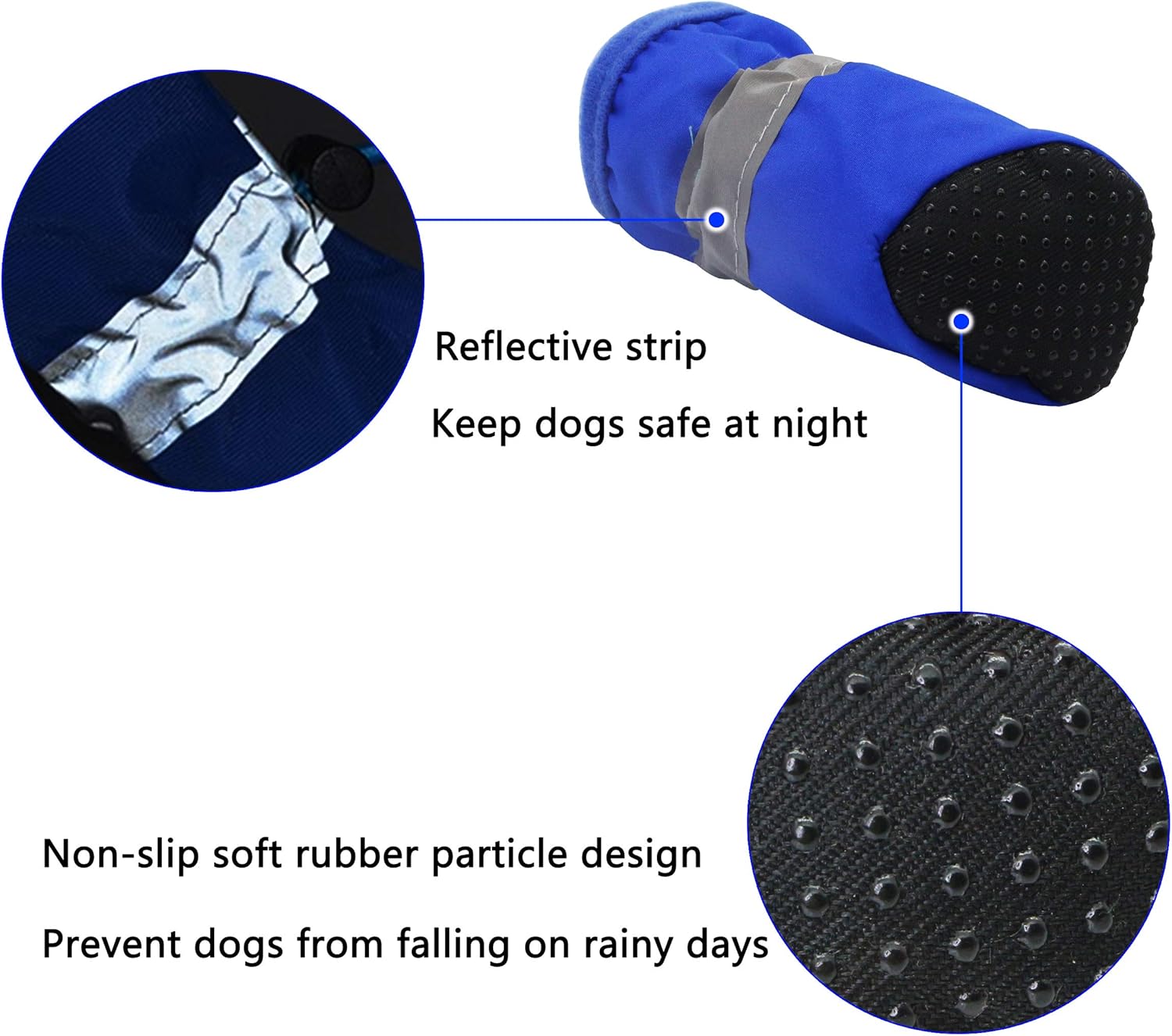 YAODHAOD Dog Shoes,Anti Slip Dog Boots Paw Protector, These Comfortable Soft Soled Dog Shoes are with Reflective Straps - Image 4