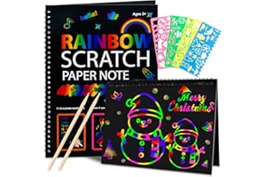CVVDYCAGO Stocking Stuffers for Kids Teen Girls: Scratch Paper Art Crafts Back to School Teacher Supplies Game Party Favors Activities Toys for Boy Ages 3-12 Years Old Valentines Birthday Gifts 2 Pack