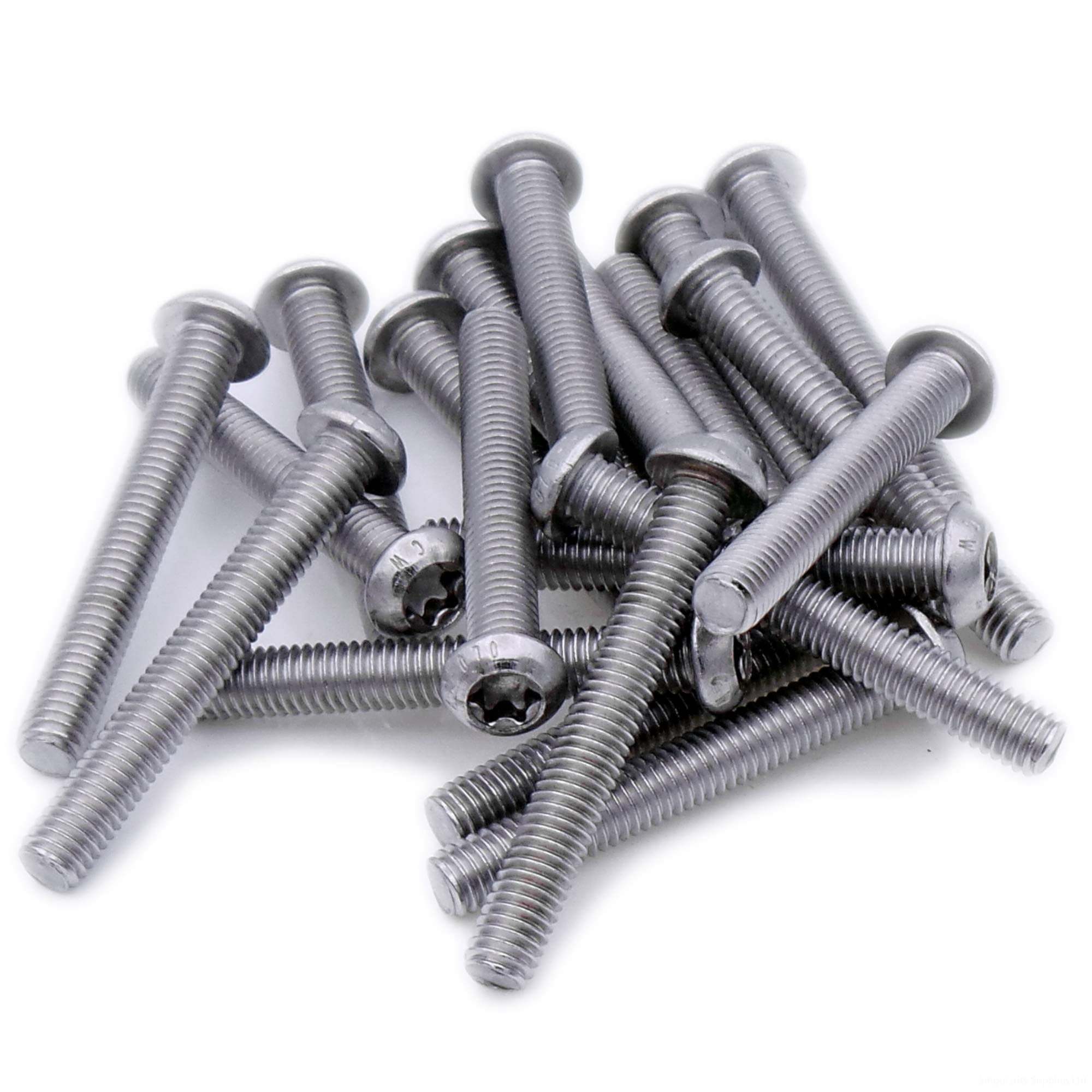 M5 (5mm x 55mm) TX Socket Button Machine Screw (Bolt) - Stainless Steel (A2) (Pack of 10)