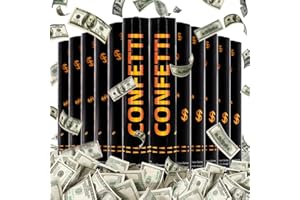 ZZPAKUE Confetti Cannon Party Poppers 12 Pack 100 Dollar Bill Money Paper Make it Rain 12 inch Confetti Shooters Bill Launcher for Business Signing Opening Activities Birthday Party Celebration