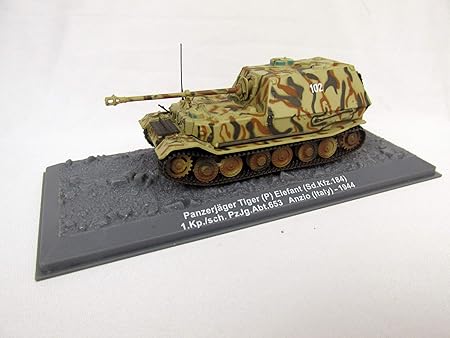 IXO/ALTAYA/ATLAS Panzer Elefant SD.Kfz.184 Italien 1944 Fertigmodell Maßstab 1:72 in Vitrine