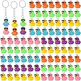 100 Pcs Duck Keychains Miniature Duck Party Favors