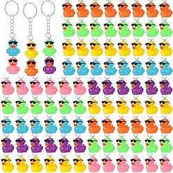 100 Pcs Duck Keychains Miniature Duck Party Favors