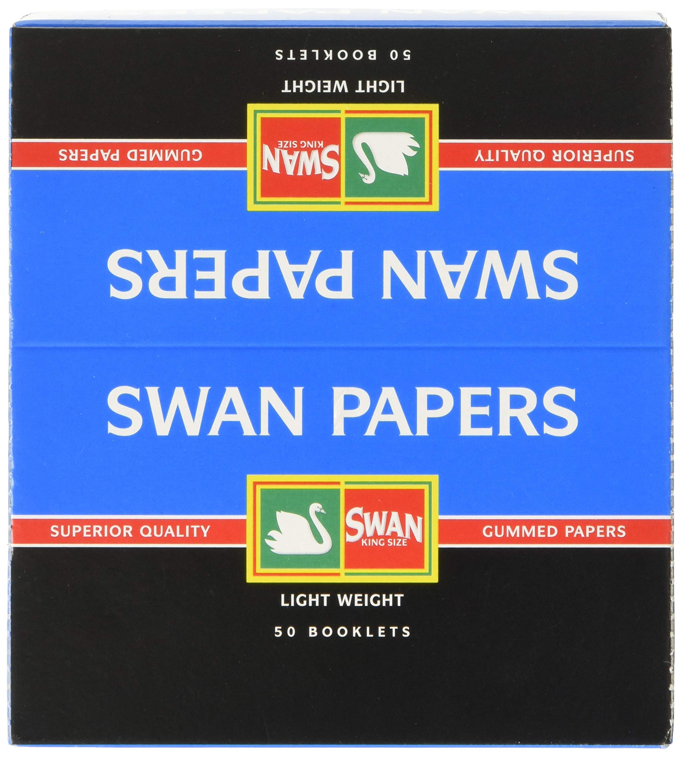SWAN Blue King Size Slim Cigarette Rolling Paper - Pack of 50, 250 g