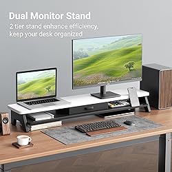 Dual Monitor Stand Riser,LED 2-Tier 39.3 Inch