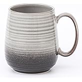 HYTYSKAR Large Coffee Mugs, Extra Large Ceramic Coffee Mug, 23 oz Handmade Pottery Mug, Big Tea Cups with Handle for Office and Home, Dishwasher and Microwave Safe (Grey Black)