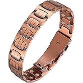 Feraco Copper Magnetic Therapy Bracelet for Men with 5X Strength Magnets,99.99% Pure Copper Therapy Bracelet with 5000 Gauss Magnets