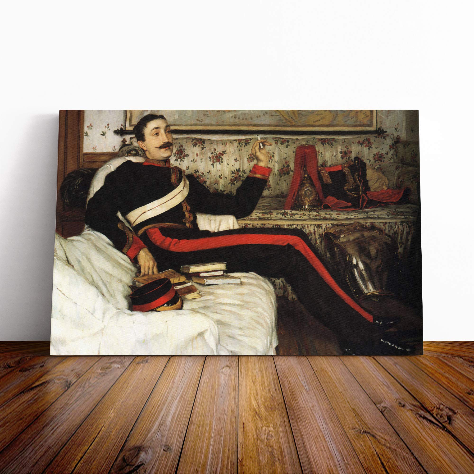 James Tissot Colonel Frederick Gustavus Barnaby Canvas Print | Gallery Wrapped 30mm Frame Wall Art | 20x14 inches | Ready to Hang | Modern Picture | Living Room Bedroom Lounge Office