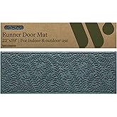 WaterHog Indoor/Outdoor Door Mat, 2' x 5', Made in USA, Durable & Skid-Resistant Front Door Rug, Decorative, Water-Trapping & Heavy-Duty Entryway Floor Mat For Your Home, Boxwood Collection, Bluestone