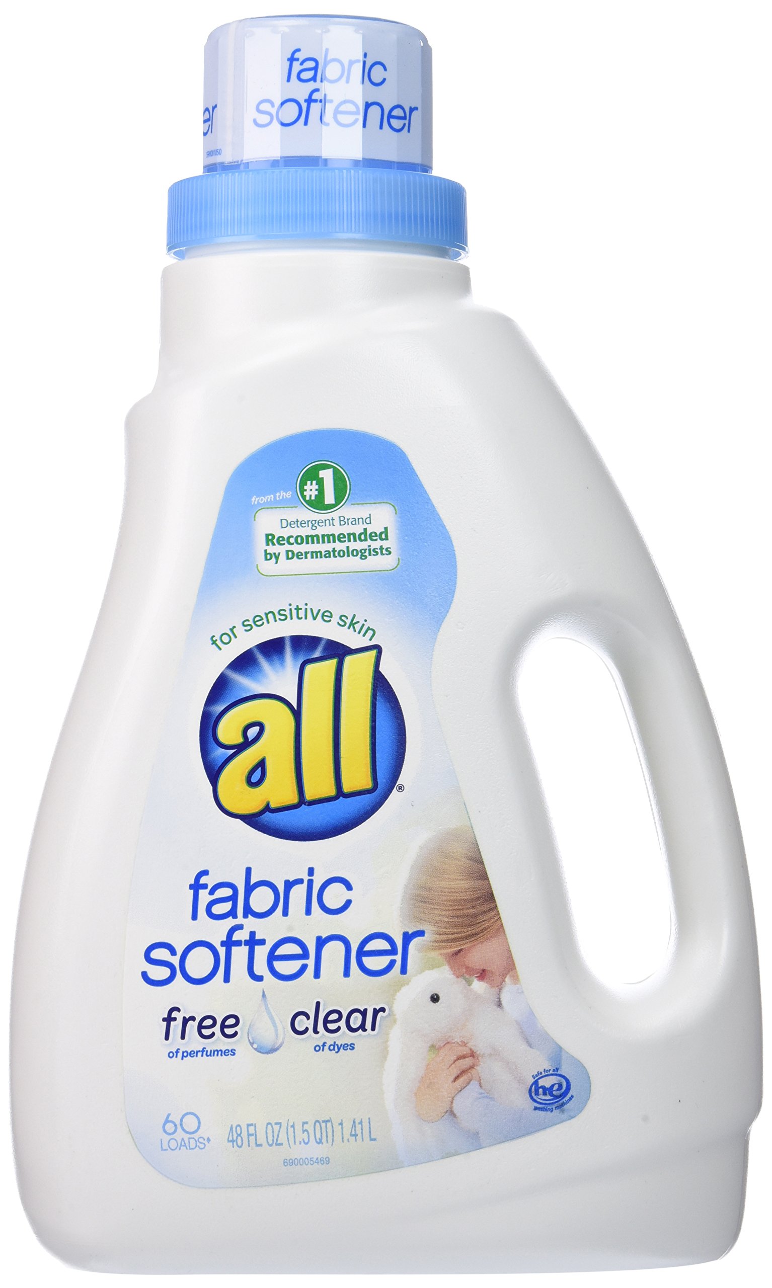 all Liquid Fabric Softener, Free Clear for Sensitive Skin, 48 Fluid