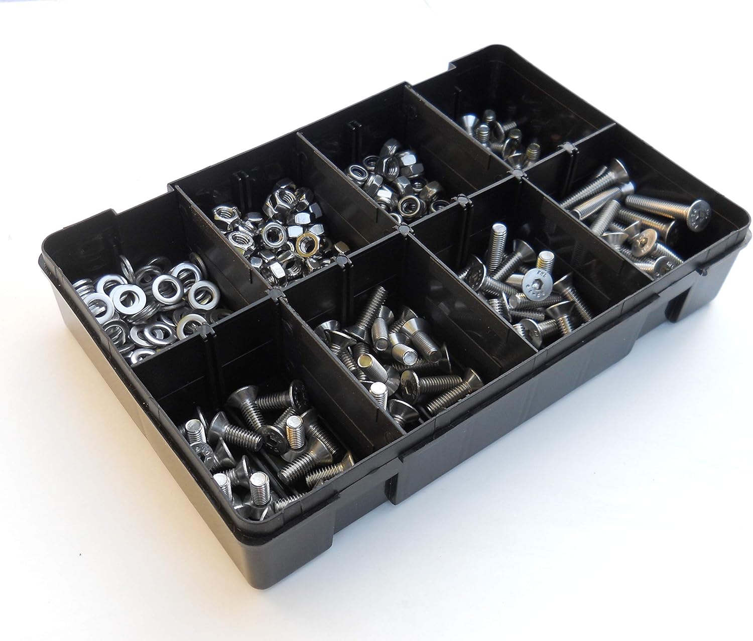 300 Assorted M6 Allen Socket Countersunk Machine Screws/Bolts, Nuts & Washers, Black - Image 4