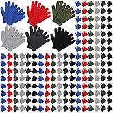 Handepo 300 Pairs Winter Magic Warm Gloves Bulk Stretchy Knit Gloves for Men Women Homeless Cold Weather Gift