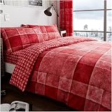 GC Gaveno Cavalia Soft & Cozy Check Double Quilt Cover Denim Red