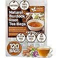 FreshDrinkUS, Premium 120 Burdock Root Tea Bags, 100% Natural & Pure from Burdock Root. Burdock Root Herbal Tea. Made with Natural Material Tea Bags. No Sugar, No Caffeine, No Gluten, Vegan.