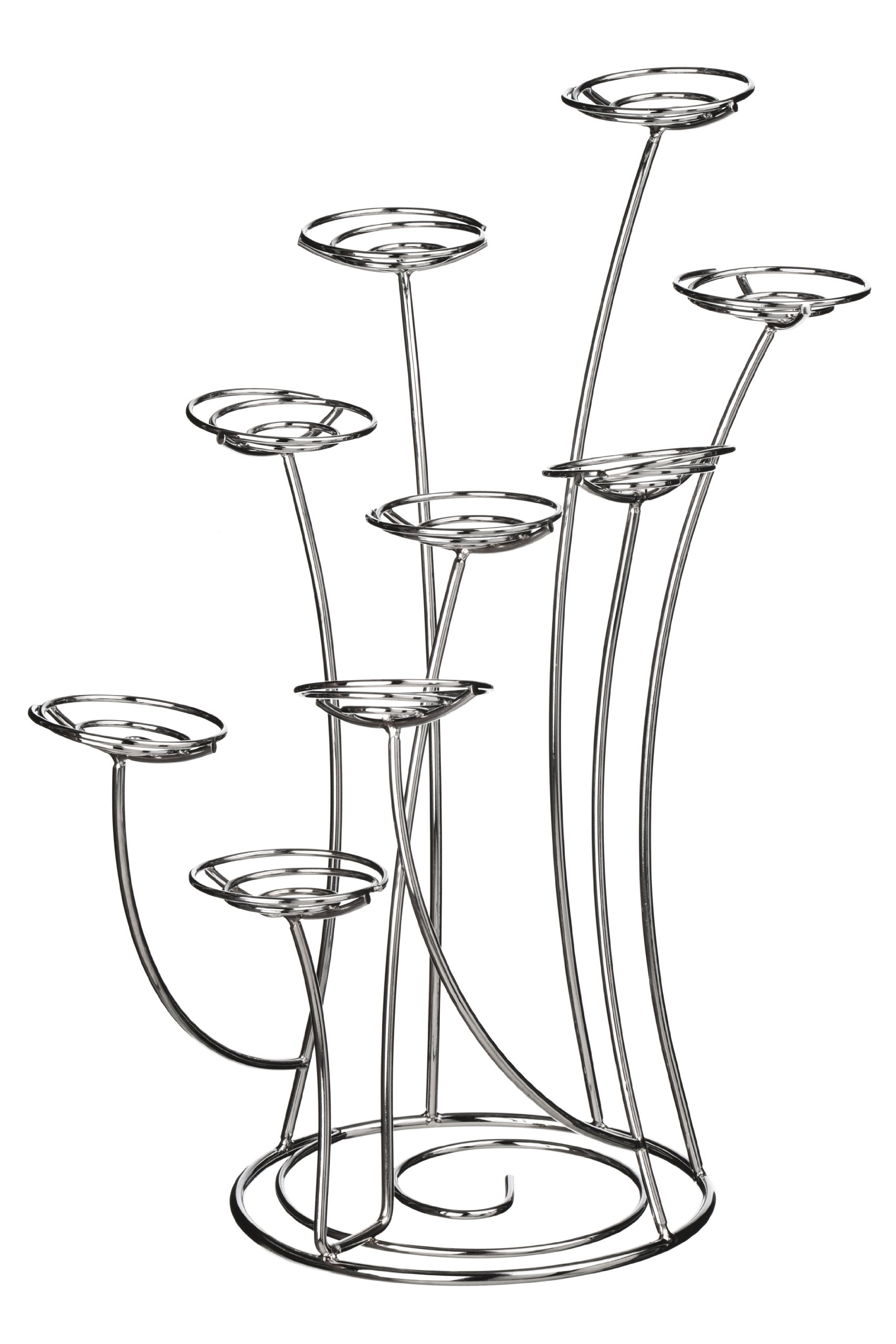 Premier Housewares Swirl Cake Stand, 9 Cups - Chrome