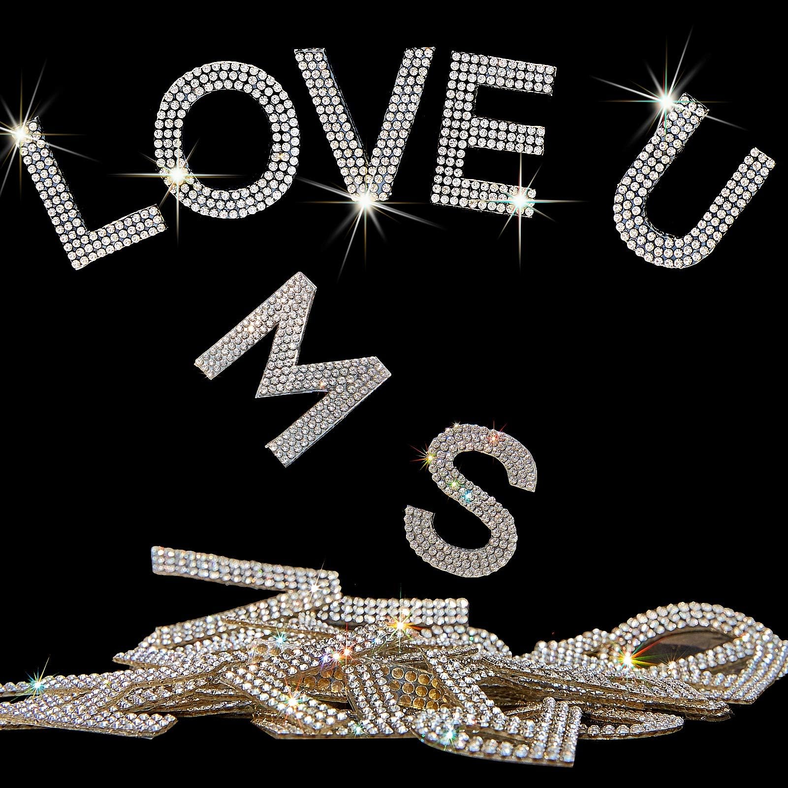 Photo 1 of Locacrystal 34Pcs Bling Rhinestone Alphabet Letter Stickers, A-Z Letters Self-Adhesive hotfix Crystal Rhinestones Word Stickers for Cars Arts Crafts Clothing DIY Decoration(White/Silver)
