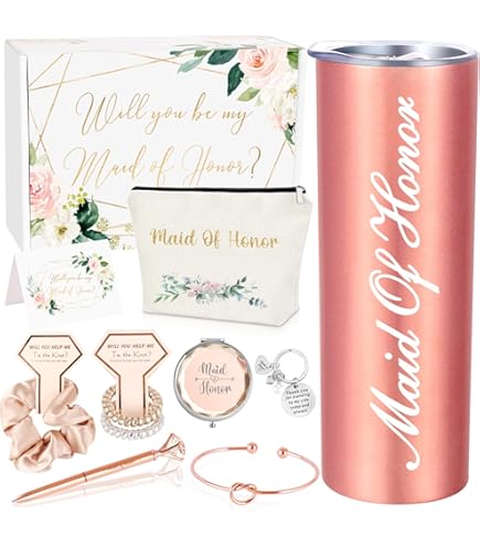 Yexiya 13-Pc Bridesmaid Proposal Box Gift Set - Includes Tumbler, Socks, Jewelry & More 4 thumbnail image