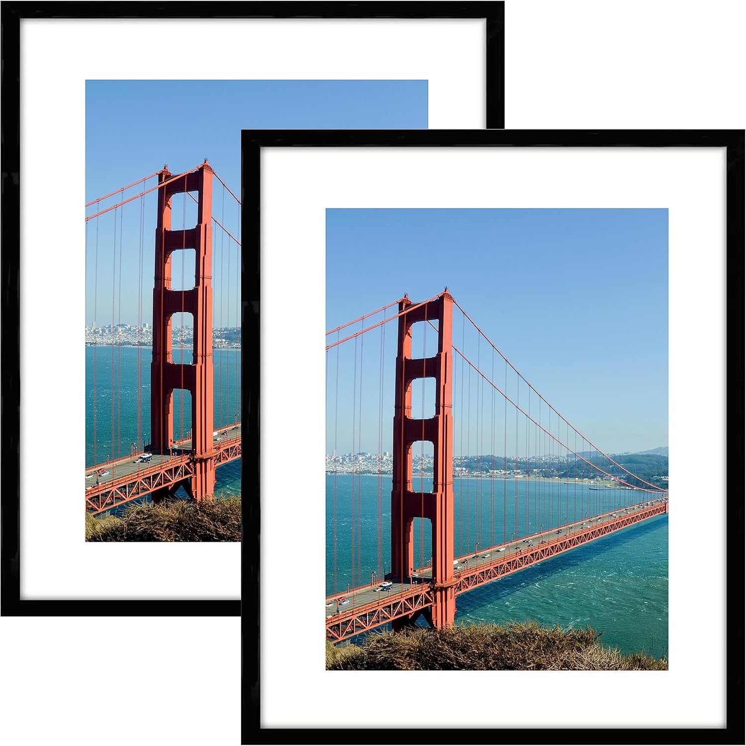 Photo Albums, Frames & Accessories - PEALSN 18x24 Poster Frame Set of 2, Picture Frames for Wall Decor, Display 16 x 20 Pictures with Mat or 18 x 24 Without Mat for Wall Mounting Display, Black.