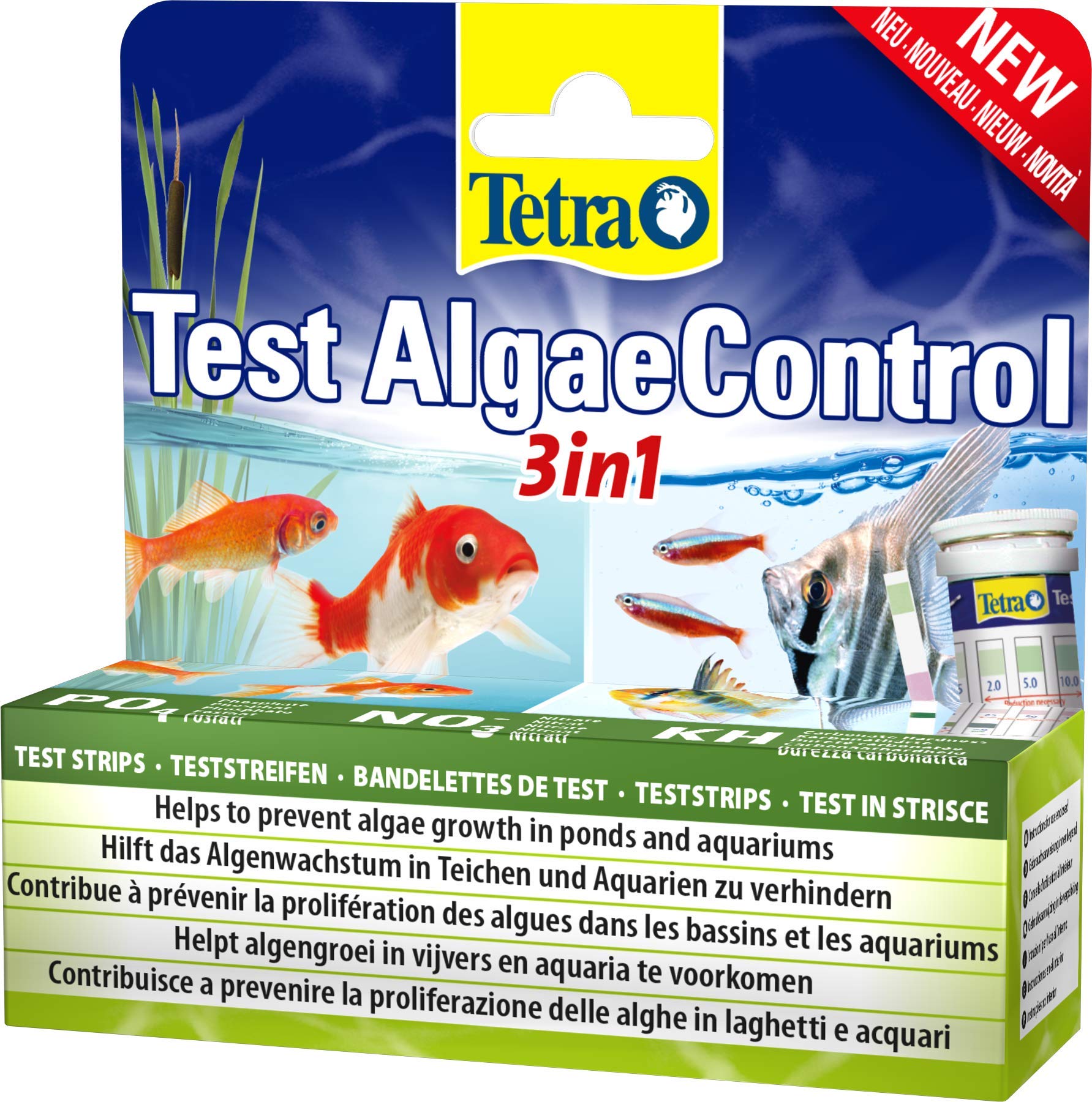 Tetra 3 in 1 Algae Pond & Aquarium Water Test Kit 25 Strips