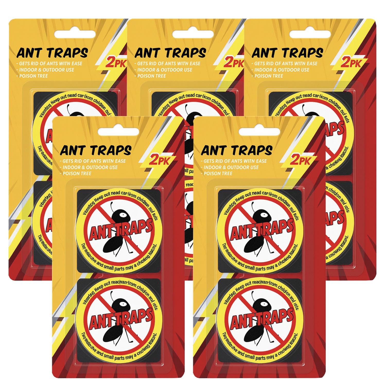 Ant Bait Stations - Effective Indoor and Outdoor Ant Control, Powerful Ant Killer Bait Traps (2 PACK X5)