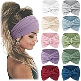 Jesries 10 PCS Women Headbands African Wide Hair Wrap Extra Turban Head Bands for Lady Large Sport Workout Stretch Non-slip Big Hair Bands