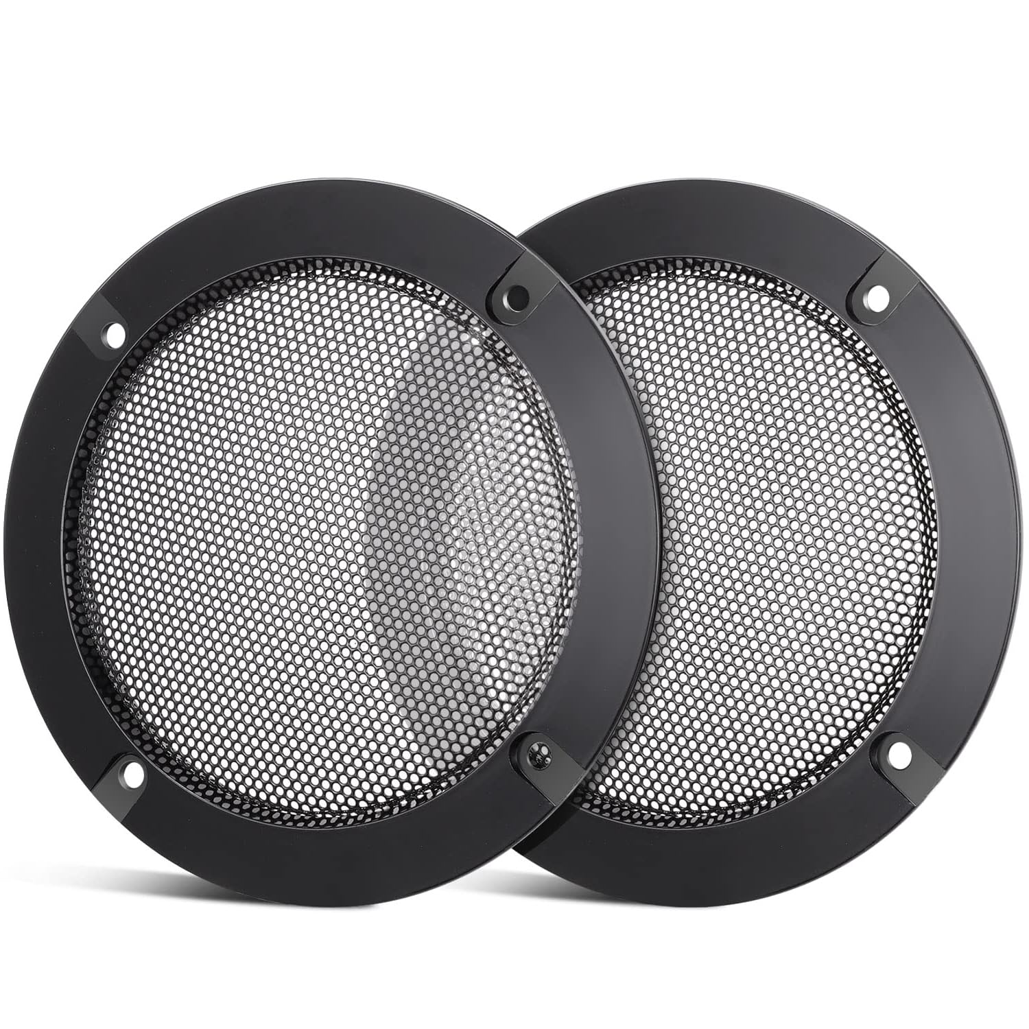 Unifizz 2PCS 4in Black Round Speaker Grills Cover, Metal Mesh Speaker Grille Replacement for 4 Inch Woofer Speakers Decorative & Protection, Steel Mesh Protective Case with 8PCS Screws