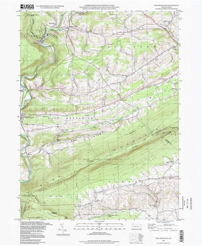 YellowMaps New Ringgold PA topo map, 124000 Scale, 7.5 X