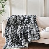 Serenhom 50x60 Inches Ultra-Soft Fuzzy Faux Fur Plush Throw Blanket - Thick, Warm Sherpa for Couch, Sofa, Bedroom, Camping - Decorative Blanket for Cozy Warmth, Bubble Light Grey Tie Dye