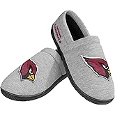FOCO NFL Men's Officially Licensed Embroidered Primary Logo Gray Team Color Football Sherpa Moccasins Slippers