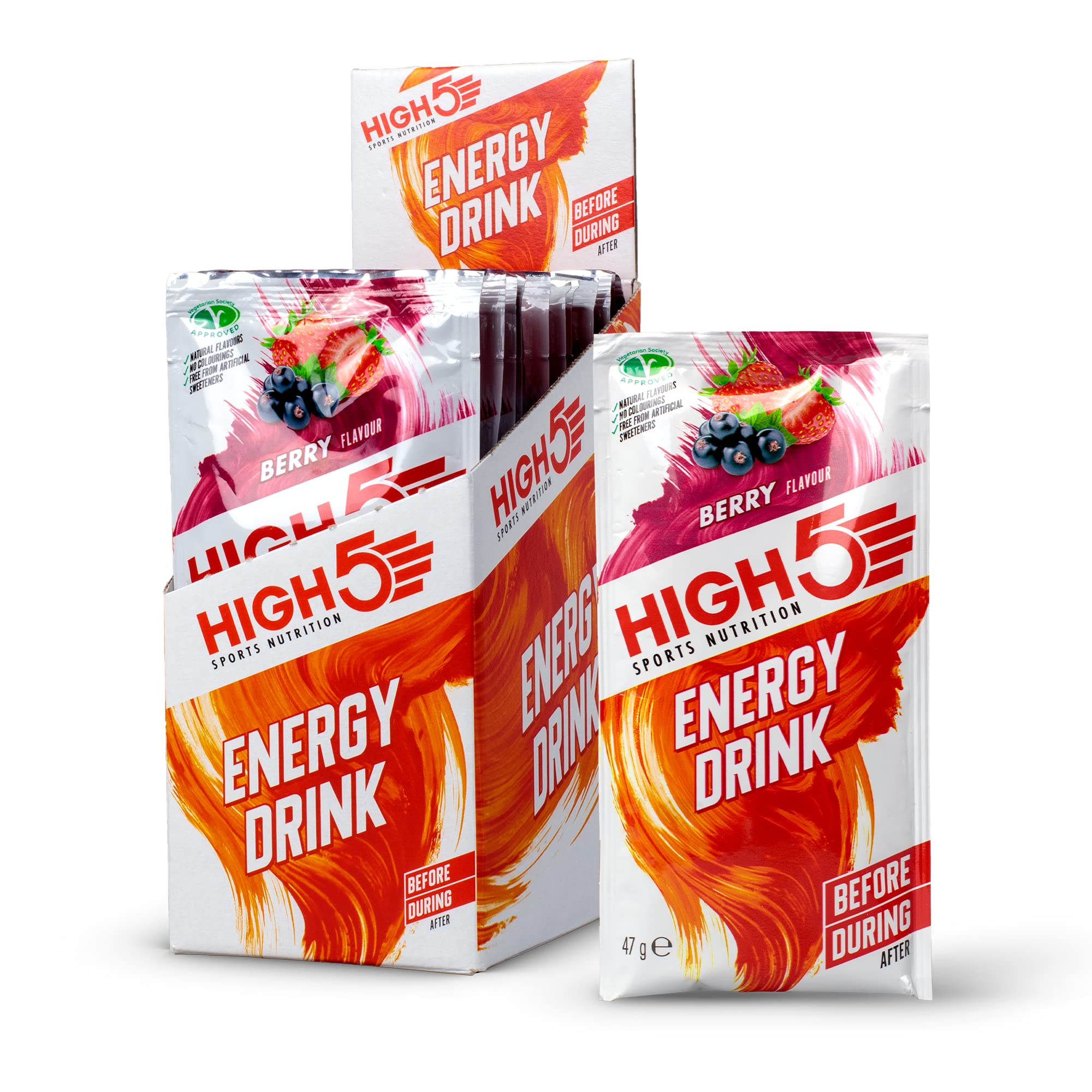 HIGH5 Energy Hydration Drink Refreshing Mix of Carbohydrates and Electrolytes (Berry, 12 x 47g)